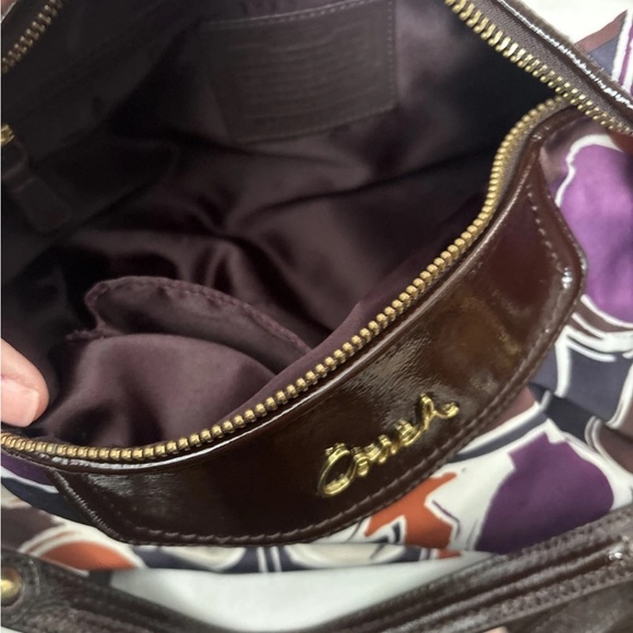 Coach Purple, Orange, Cream & Black Circular Print Shoulder Bag - Picture 5 of 7